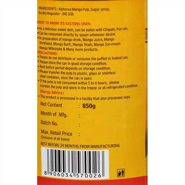 ADITI-Alphonso Mango Pulp-850g